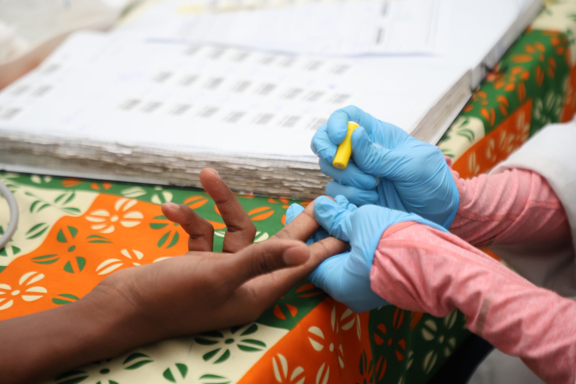 Haemoglobin test before donating